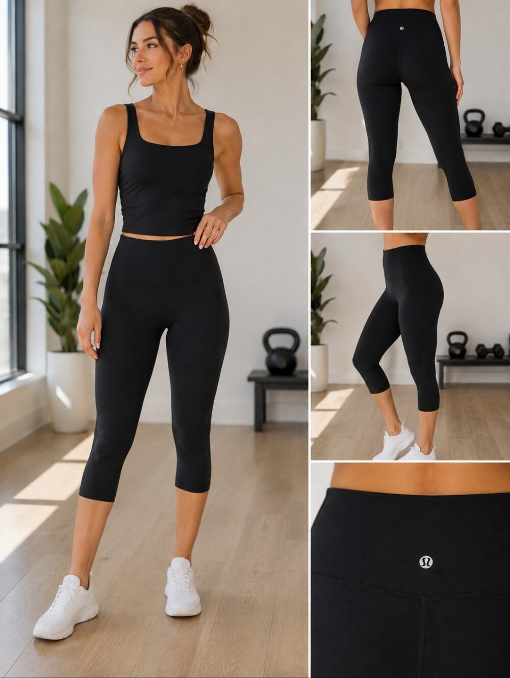 Lululemon Black High Rise Capri Leggings Size 4